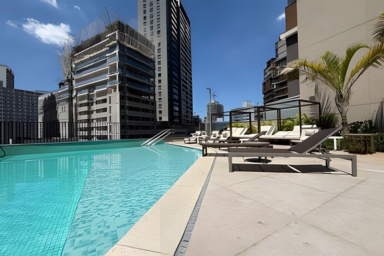 Studio Luxuoso, 200 metros do Metrô Vila Madalena!